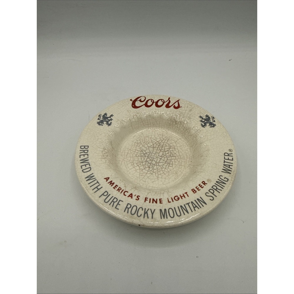 Vintage 6" Coors Light Beer Colorado Ceramic Ashtray  Fast Shipping